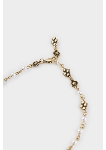 Kadın İnci Detaylı Gold Kolye F6856AXNS modelleri