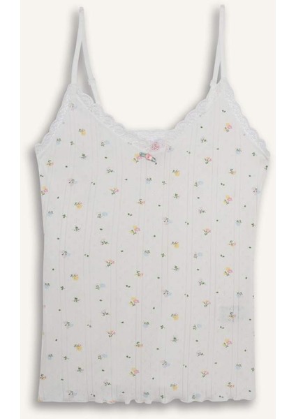 Pamuklu Desenli Atlet-Fall in Love F6052AX25AU