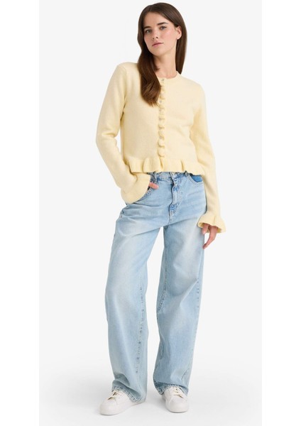 Regular Fit Bisiklet Yaka Triko Hırka fiyatları