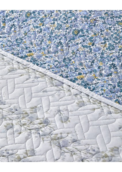 Blossom Stripe Çok Amaçlı Çift Kişilik Yatak Örtüsü Takımı 200X220 cm Mavi modelleri