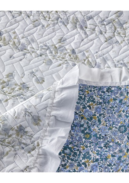 Blossom Stripe Çok Amaçlı Çift Kişilik Yatak Örtüsü Takımı 200X220 cm Mavi fırsatları