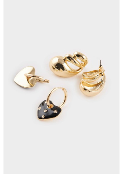 Kadın 2'li Kalpli Gold Küpe F6836AXNS fiyatları