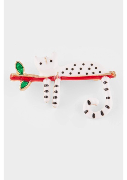 Kadın Kedi Figürlü Broş