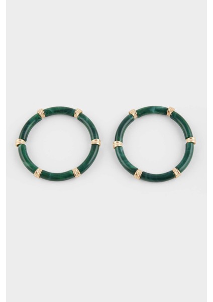 Kadın 2'li Yeşil Taşlı Bilezik F6755AXNS