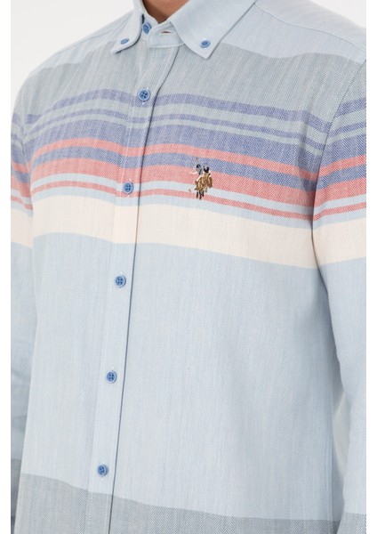 Erkek Koyu Mavi Gömlek Desenli 50291255-VR032