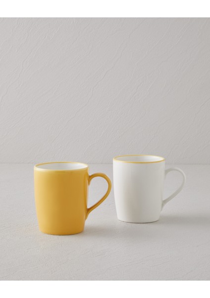 Sway Bone Porselen 2'li Kupa 290 ml Sarı