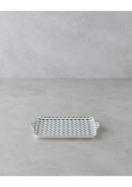 Mossica Melamin Tepsi 24X14 cm Yeşil