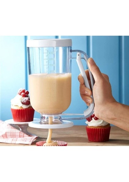 Pratik Ölçülü Hamur Porsiyonlama Aparatı, Kek ve Krepler Için Ideal Dağıtıcı