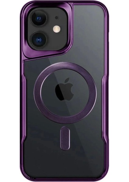 Newface iPhone 11 Kılıf Boyi Magsafe Silikon Kapak - Derin Mor