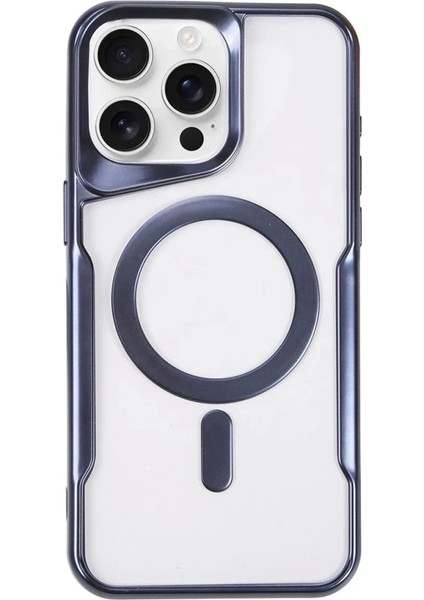 Newface iPhone 15 Pro Max Kılıf Boyi Magsafe Silikon Kapak - Lacivert