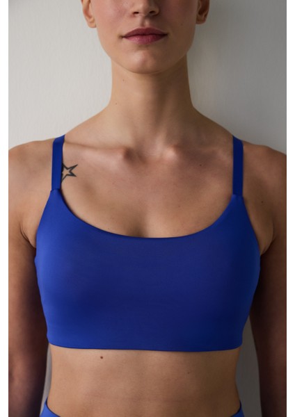 Saks Mavisi Hafif Destek Spor Sütyeni