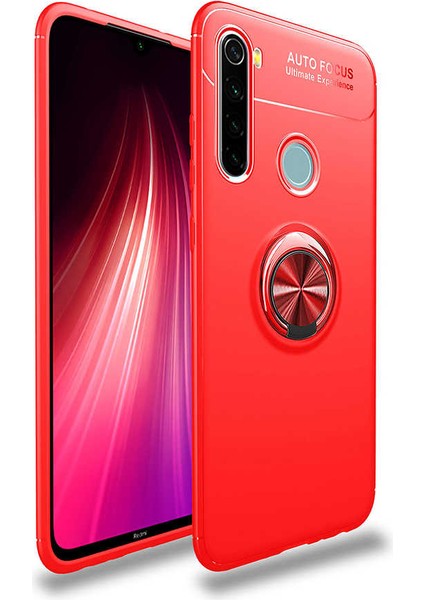 Xiaomi Redmi Note 8 Kılıf Yüzüklü Standlı Renkli Kırılmaz Esnek Silikon Ravel Silikon Kapak