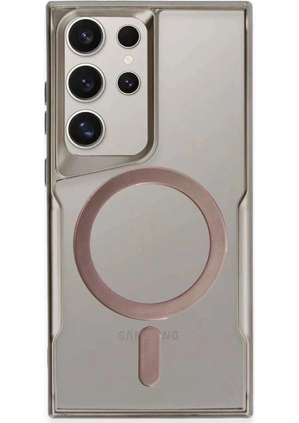 Newface Samsung Galaxy S24 Ultra Kılıf Boyi Magsafe Silikon Kapak - Titan Gri