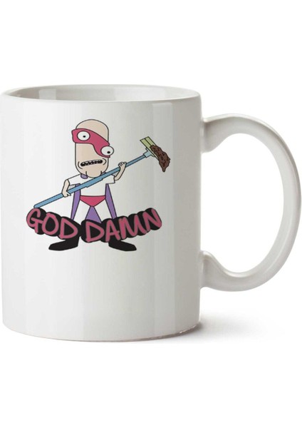 Iki Tarafı Baskılı Beyaz Kupa Bardak, Eğlenceli ve Şık Tasarım