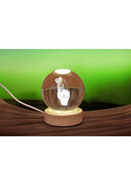 Kalp ve El Hareketi Temalı Kristal Küre Lamba - Romantik ve Şık Dekorasyon modelleri