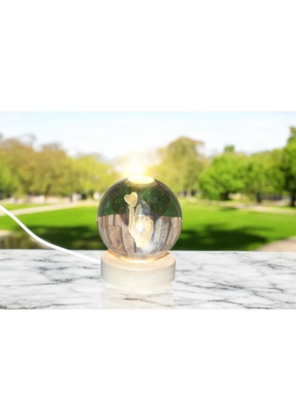 Kalp ve El Hareketi Temalı Kristal Küre Lamba - Romantik ve Şık Dekorasyon indirimleri