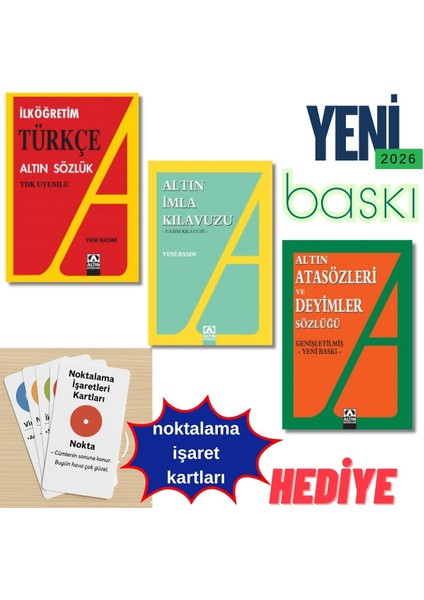 2026-YENİ-BASKI- Ilköğretim Sözlük Seti-Türkçe Sözlük-Imla Kılavuzu-Atasözleri Sözlük-Altın Sözlük
