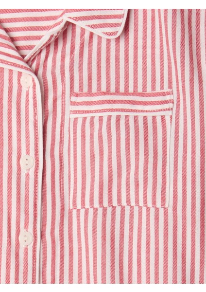 Kız Çocuk Pembe Geri Dönüştürülmüş Çizgili Pijama Takımı fiyatları