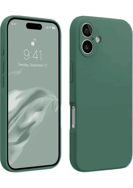 Newface iPhone 16 Plus Kılıf First Silikon - Koyu Yeşil