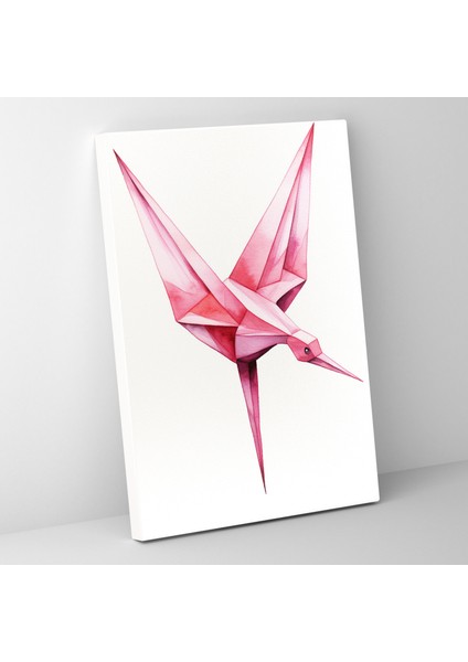 Origami Turna Kuşu Kanvas Tablo - Minimalist Duvar Sanatı Kanvas Duvar Sanatı