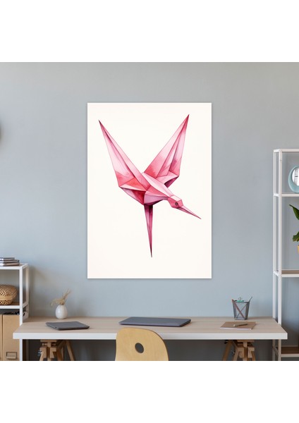 Origami Turna Kuşu Kanvas Tablo - Minimalist Duvar Sanatı Kanvas Duvar Sanatı modelleri