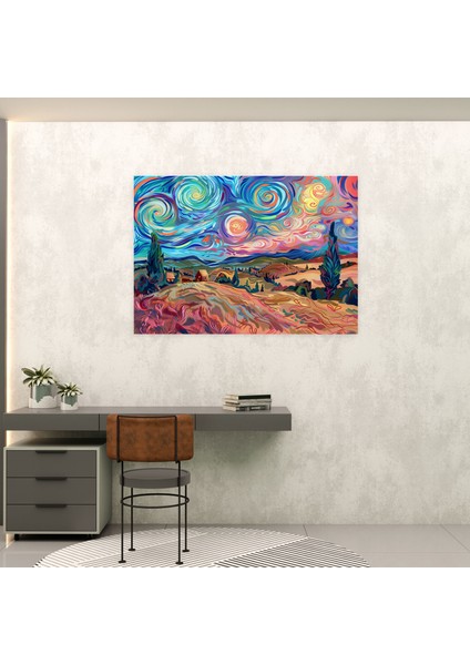 Renkli Kıvrımlar Van Gogh Duvar Sanatı - Vincent Van Gogh Kanvas Tablo Duvar Dekorasyonu Duvar Sanatı modelleri