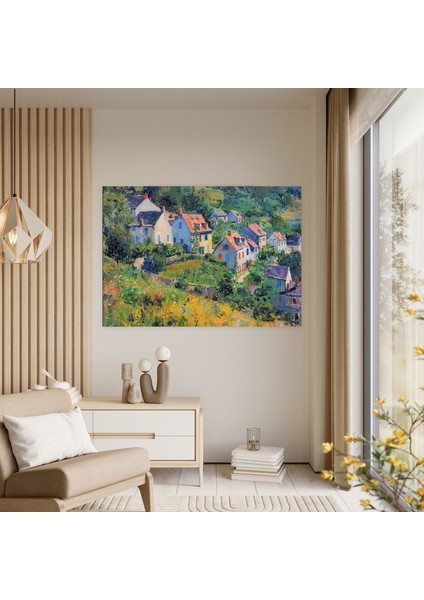 Claude Monet'in Renkli Köy Manzarası Kanvas Tablosu - Duvar Sanatı Ev Dekorasyonu modelleri
