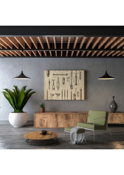 Berber Araçları Vintage Patent Kanvas Tablo - Berber Duvar Sanatı Retro fiyatları