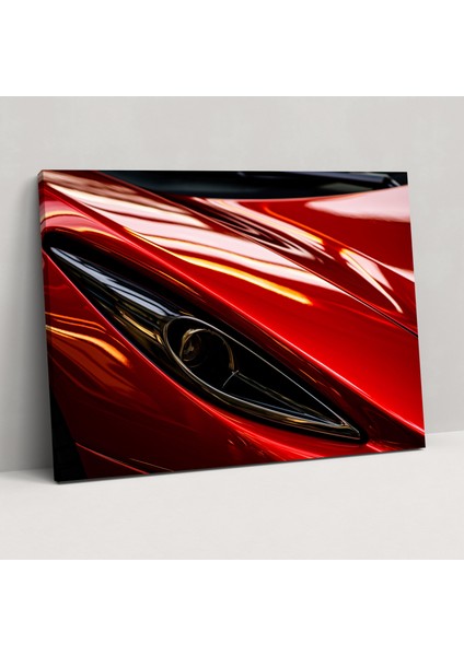 Ferrari Kanvas Tablo - Çağdaş Yakın Çekim Duvar Sanatı - Performanslı Ferrari Kanvas Tablo Yakın Çekim Fotoğraf