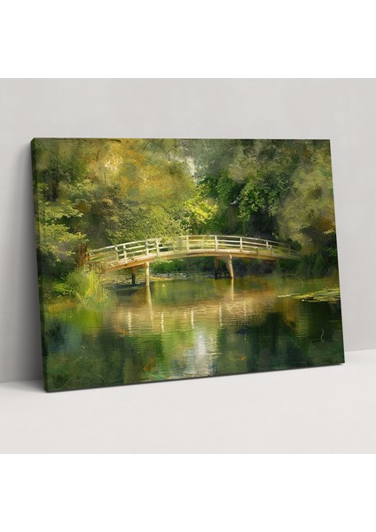 Claude Monet Manzara Tablosu - Gölet Üzerinde Köprü Kanvas Tablo - Claude Monet Kanvas Duvar Sanatı