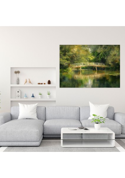 Claude Monet Manzara Tablosu - Gölet Üzerinde Köprü Kanvas Tablo - Claude Monet Kanvas Duvar Sanatı fiyatları
