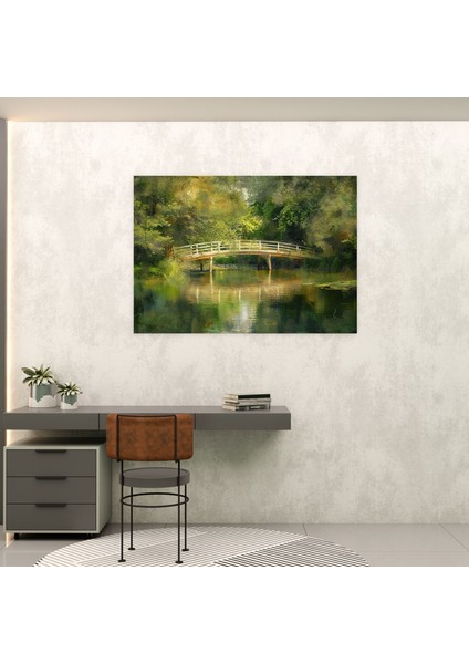 Claude Monet Manzara Tablosu - Gölet Üzerinde Köprü Kanvas Tablo - Claude Monet Kanvas Duvar Sanatı modelleri