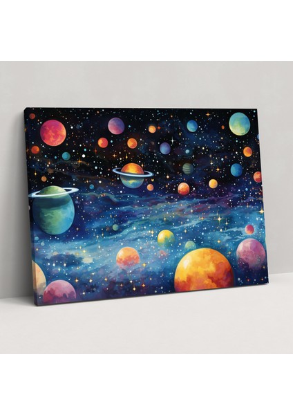 Masalsı Galaksi Kanvas Tablo - Dünya Galaksi Duvar Sanatı