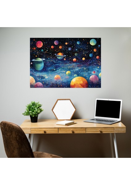 Masalsı Galaksi Kanvas Tablo - Dünya Galaksi Duvar Sanatı fiyatları