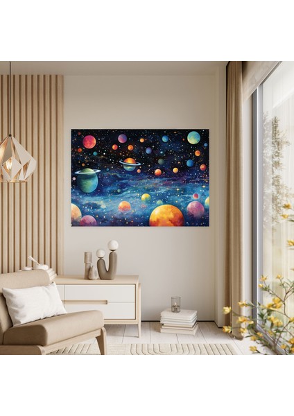 Masalsı Galaksi Kanvas Tablo - Dünya Galaksi Duvar Sanatı modelleri