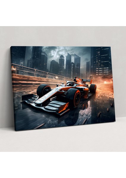 Formula 1 Duvar Dekorasyonu - Gelecekten Gelen Dijital Sanat Kanvas Tablo - Formula 1 Arabaları Için Duvar Sanatı