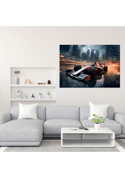Formula 1 Duvar Dekorasyonu - Gelecekten Gelen Dijital Sanat Kanvas Tablo - Formula 1 Arabaları Için Duvar Sanatı fiyatları