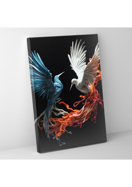 Kıvrılan Origami Turnaları Duvar Sanatı - Origami Duvar Sanatı Zarifçe Kıvrılan Kanvas Duvar Sanatı