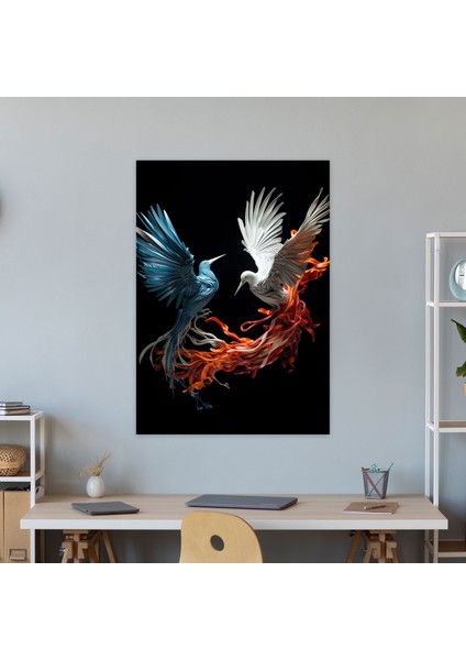 Kıvrılan Origami Turnaları Duvar Sanatı - Origami Duvar Sanatı Zarifçe Kıvrılan Kanvas Duvar Sanatı modelleri