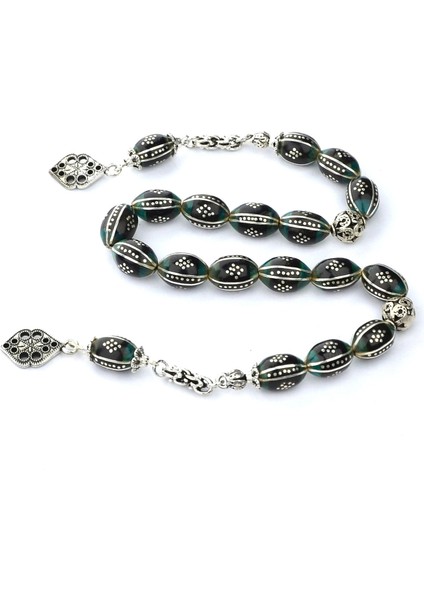 Beyzi Kesim Galalith ve Oltu Taşı Karpuz Baklava Işleme Zaza Tespih