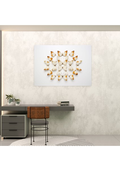 Simetrik Kurutulmuş Kelebekler Duvar Sanatı - Ev Dekorasyonu Kanvas Tablo fiyatları