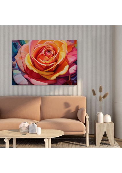 Canlı Gül Desenli Kanvas Tablo fiyatları