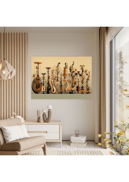 Orta Taş Devri Müzik Aletleri Kanvas Tablo - Orta Taş Devri Duvar Sanatı Kanvas Duvar Sanatı modelleri