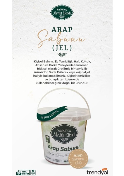 1 kg Arap Sabunu - Bitkisel Yağlı Jel Formülü, Ev ve Kişisel Temizlik İçin İdeal indirimleri