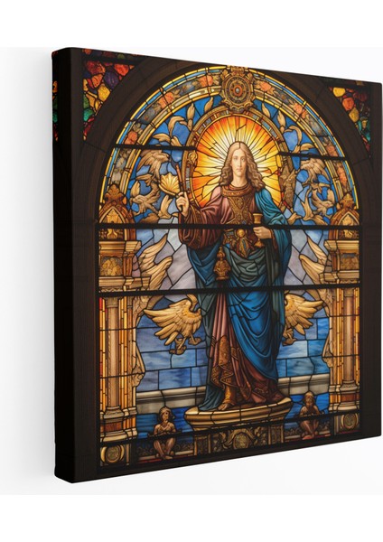 Rönesans Duvar Sanatı: Leke Cam Pencere - Rönesans Kanvas Duvar Sanatı Leke Cam Pencere