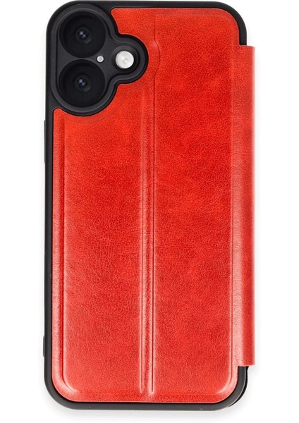Newface iPhone 16 Kılıf Flip Cover - Kırmızı