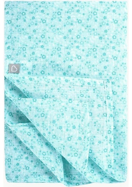 Müslin Örtü 120x120 cm Müslin Yeşil Mine Çiçeği