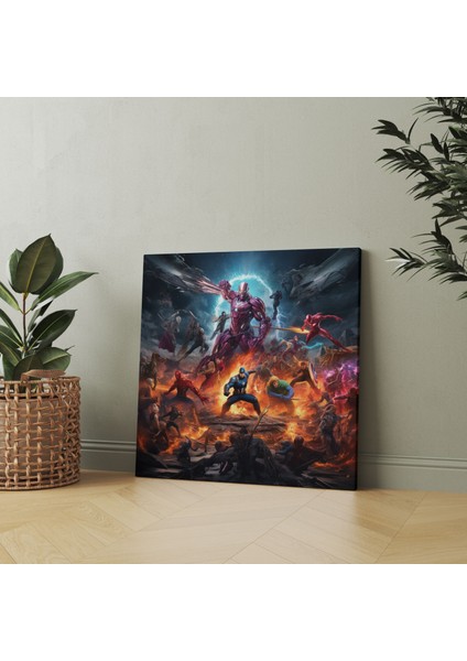Marvel Duvardaki Dekorasyon - Epik Savaş Sahnesi - Marvel Evreni Dijital Illüstrasyon Güç fiyatları