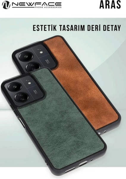 Newface Xiaomi Redmi 14C Kılıf Aras Deri Kapak - Siyah