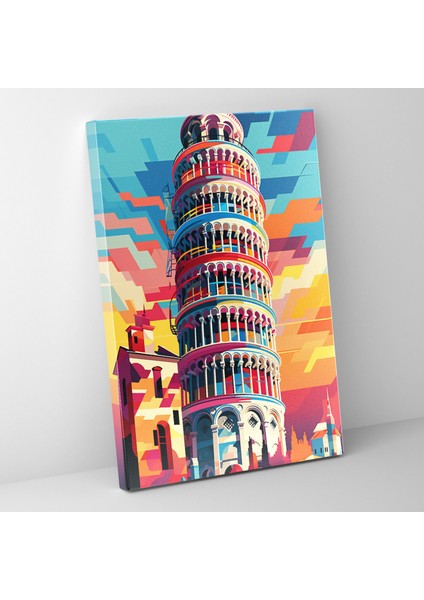 Pisa Eğri Kulesi Kanvas Tablo - Pisa Eğri Kulesi Duvar Sanatı Duvar Dekorasyonu
